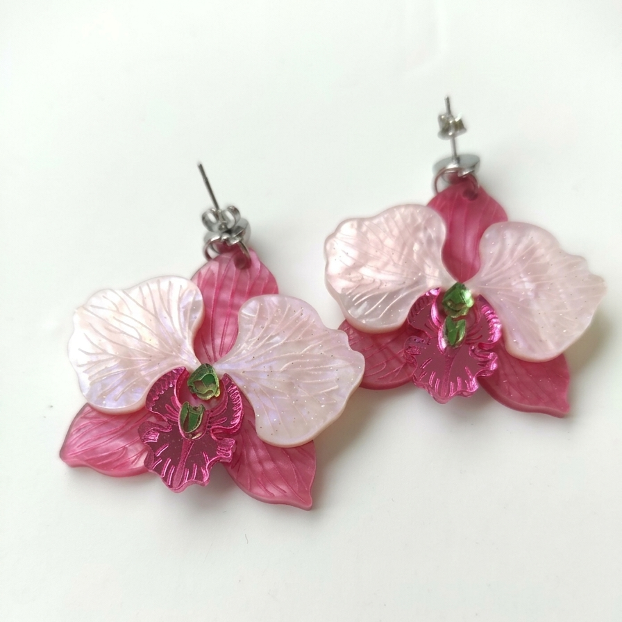 Pendientes Orquídeas Rosa