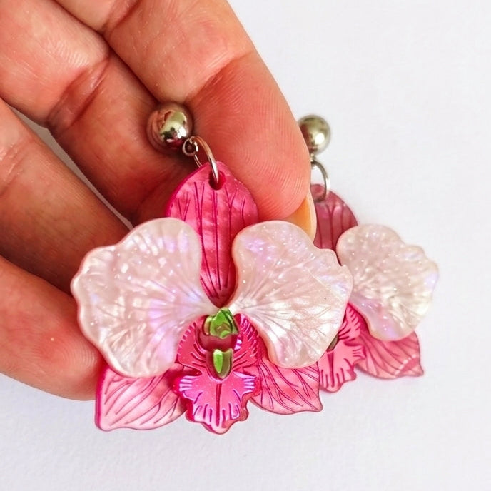 Pendientes Orquídeas Rosa